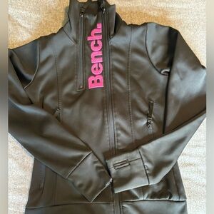 Bench. Black and pink fleeced lined zip up jacket with thumb holes size S